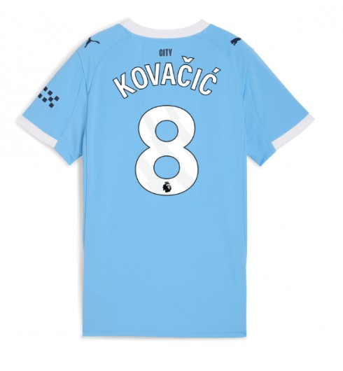 Manchester City Mateo Kovacic #8 Domácí Dres pro Dámské 2025-26 Krátký Rukáv Manchester City Mateo Kovacic #8 Domácí Dres pro Dámské 2025-26 Krátký Rukáv